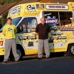 Cartoon Network Part branded promotional ice cream van with uniformed staff