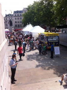 London Scene with ice cream vans